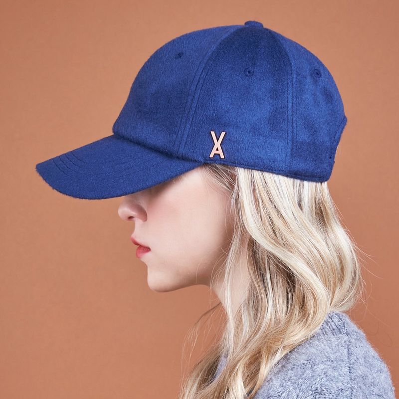 VARZAR(バザール)の「Stud Logo Wool Over Fit Ball Cap Navy(Hats)」