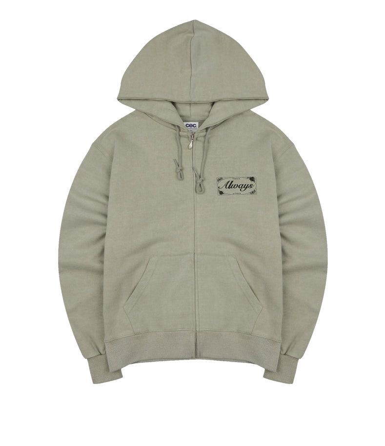 CHANCECHANCE（チャンスチャンス）の「ALWAYS ZIP-UP HOODIE(SAND KHAKI PIGMENT-DYED)（Tops）」