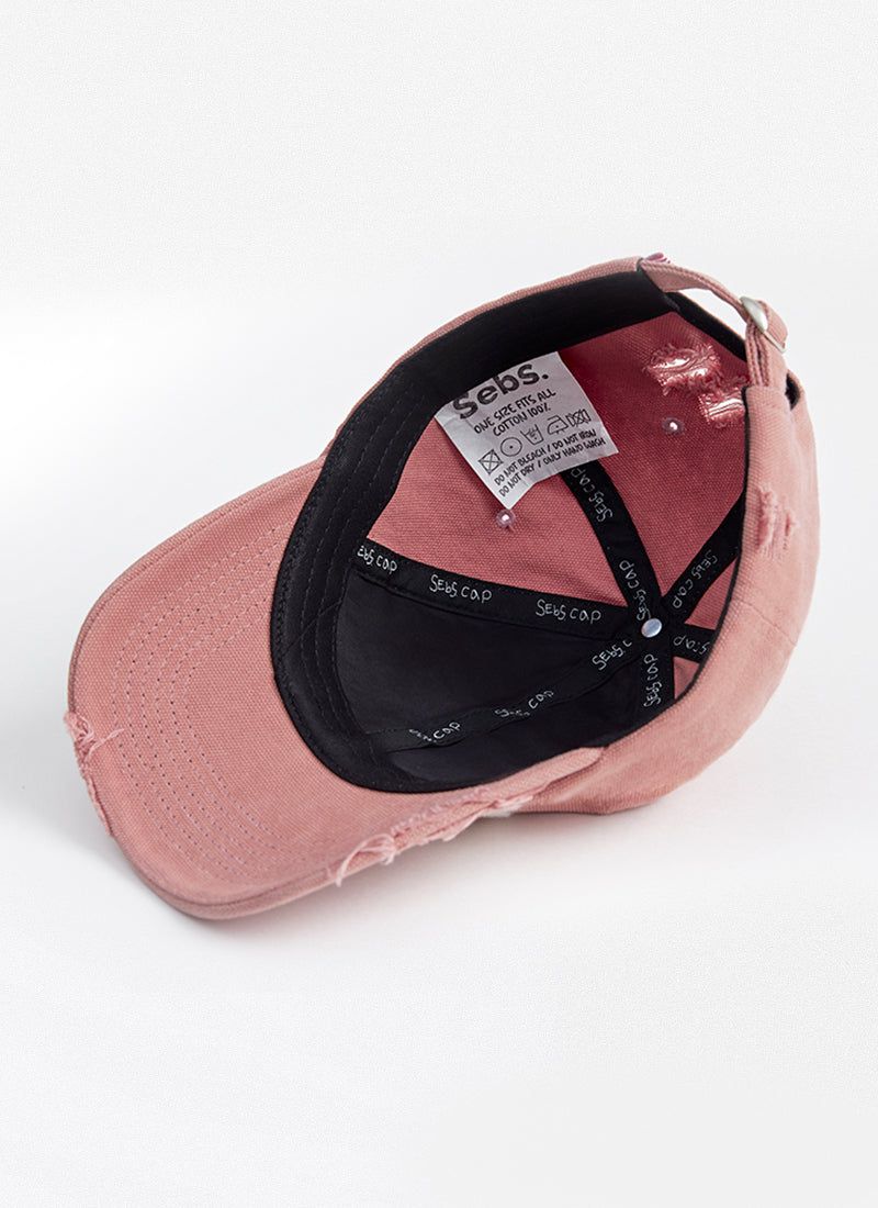 Sebs. COM BALL CAP (WASHING)-PINK