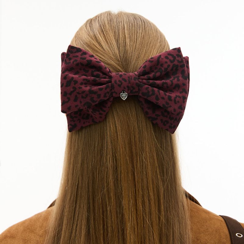 Leopard Big Ribbon Hairpin
