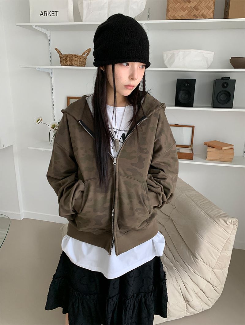 CAMO 2WAY SWEAT HOODIE (2C)