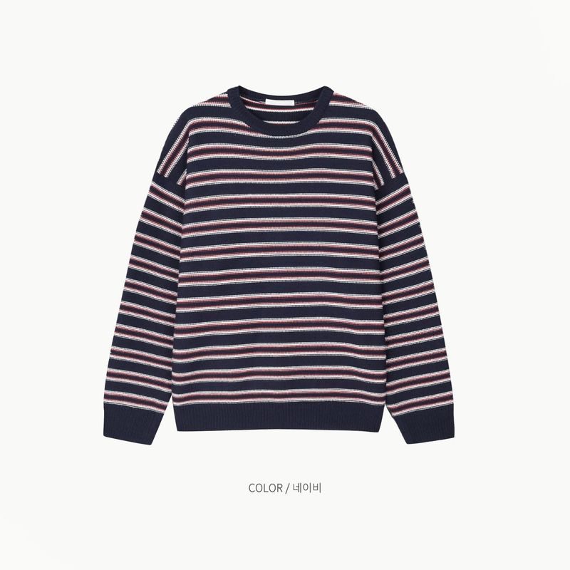 Reverse stripe knit 2COLOR