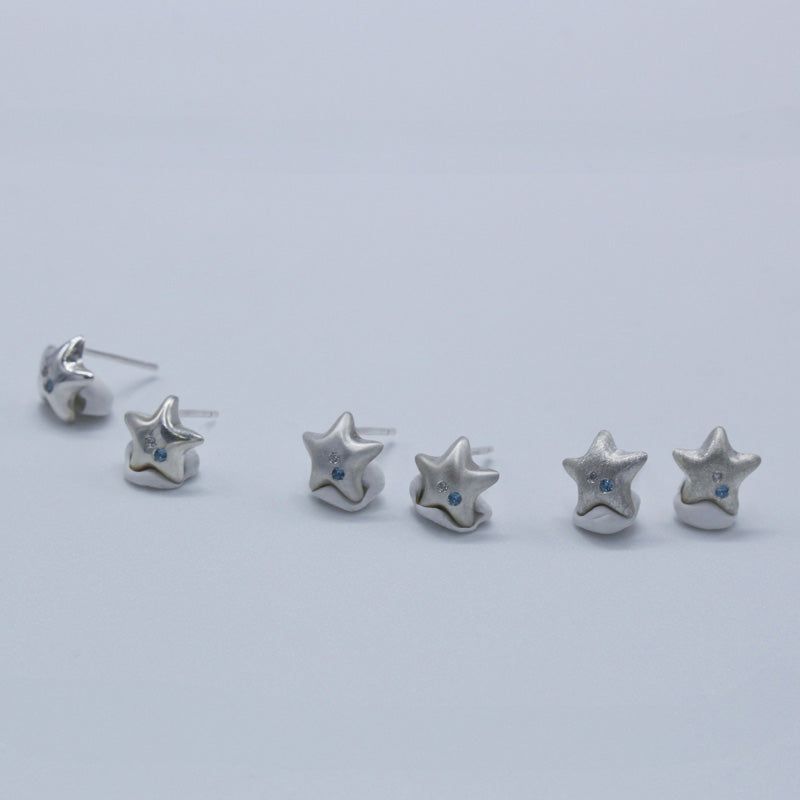 Twinkle chubby star earring(Sanding)