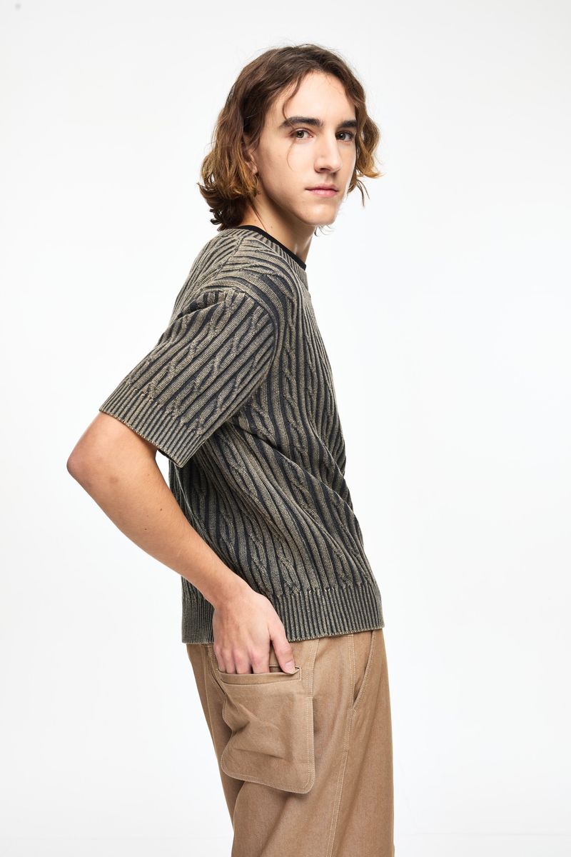 Posh Cable Stone Washing Knit