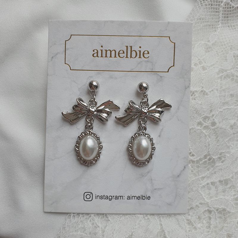 [SNSD Tiffany Earring] Mary Earring - Pearl Version (Silver)