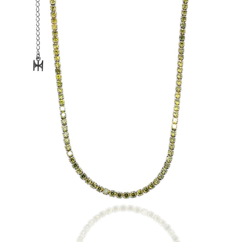 MACIER（マシール）の「[S925] Lime Mini Tennis Necklace (black silver)（Accessories）」