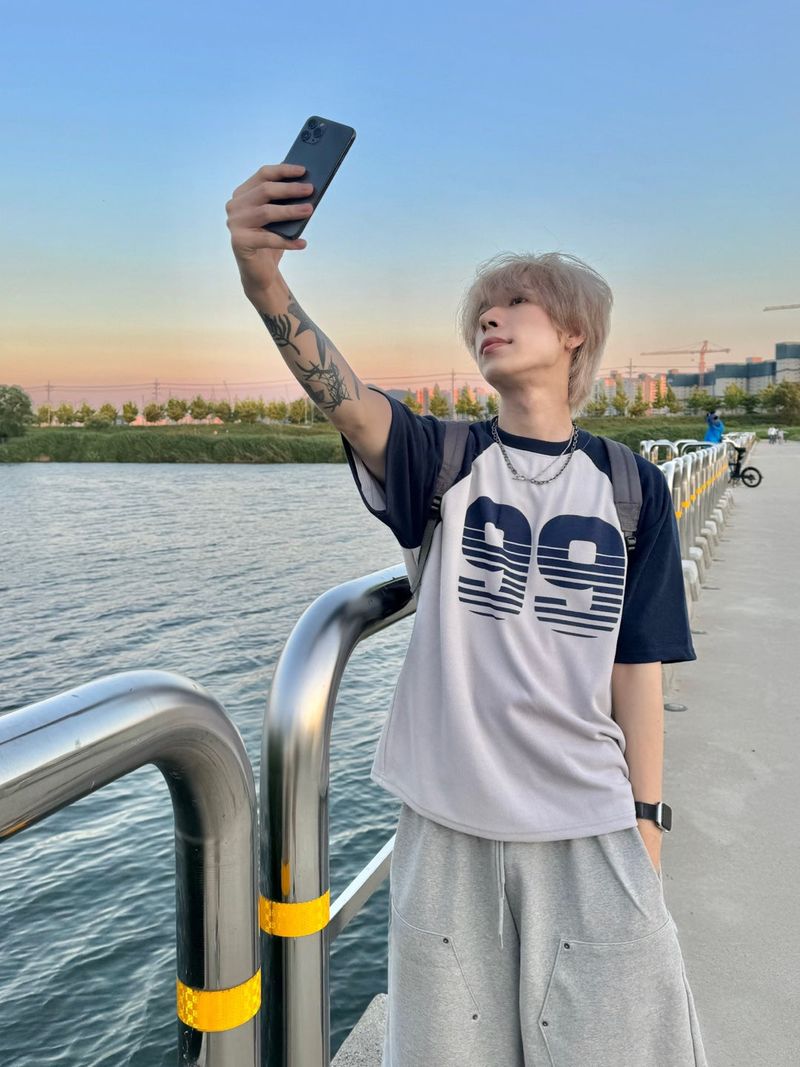 Nine raglan short sleeve knit T 3C