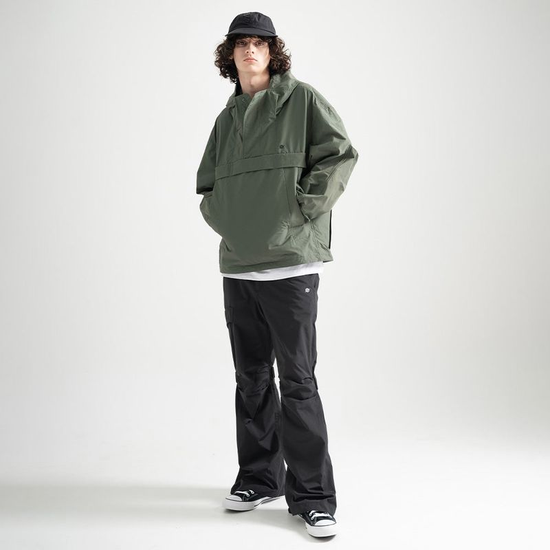 Nylon RIB Pullover Jacket - KHAKI