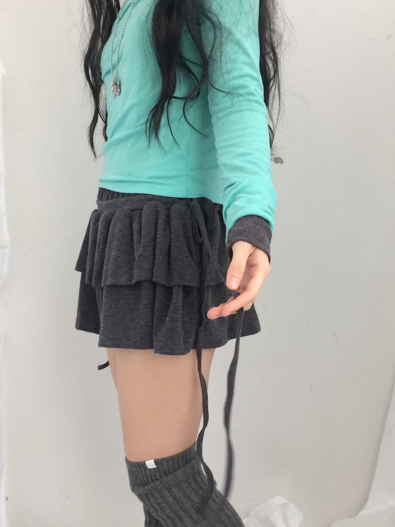 side strap frill dress