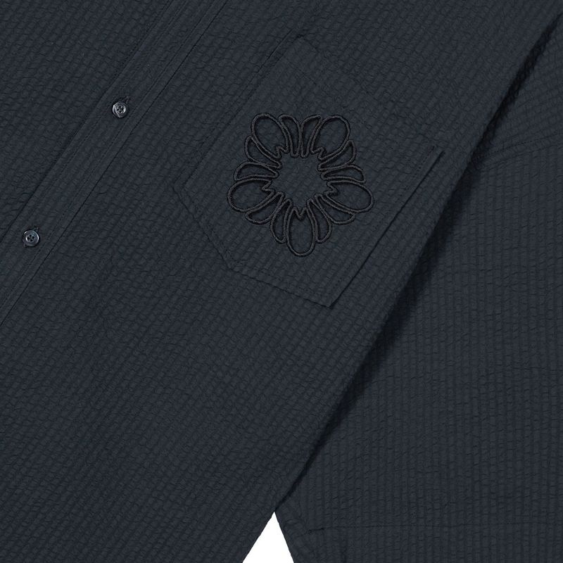 [24SS LSD COLLECTION] Cotton Seersucker Short-sleeve Shirt_Charcoal