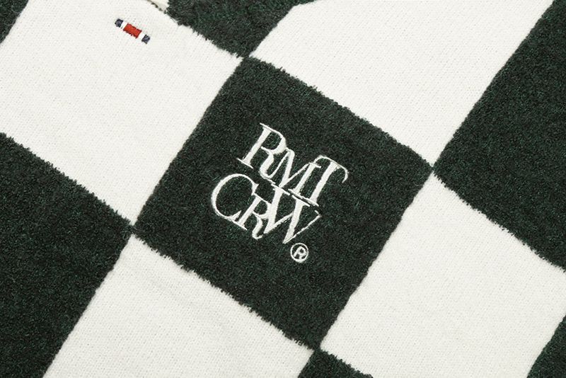 CHECKER BOARD TERRY VEST_GREEN