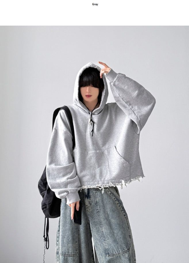 Sike Damage Crop Hoodie