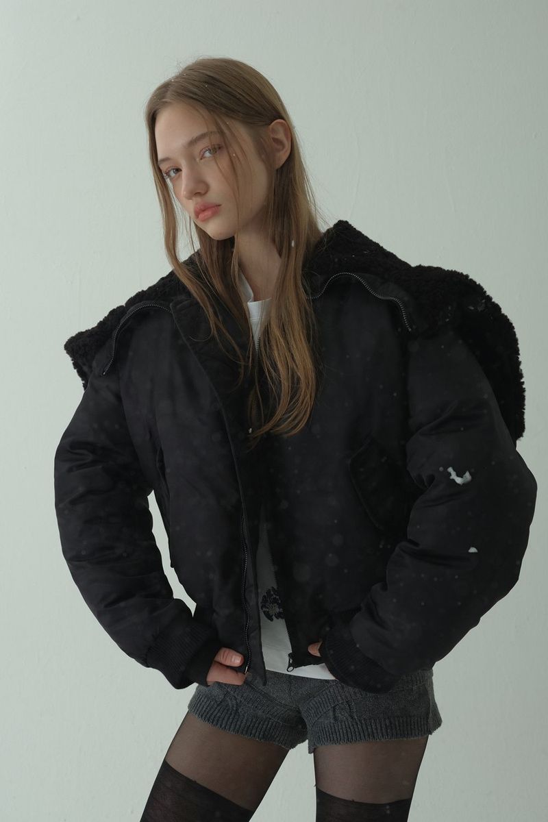 HOODED FLIGHT JUMPER_BLACK