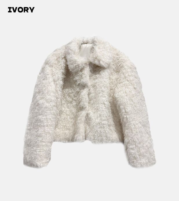 Chocolate Hairy Fur Jacket