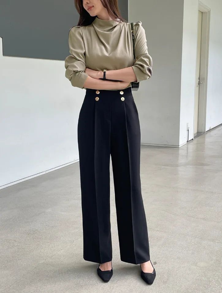 Loire Two-Button Wide Slacks