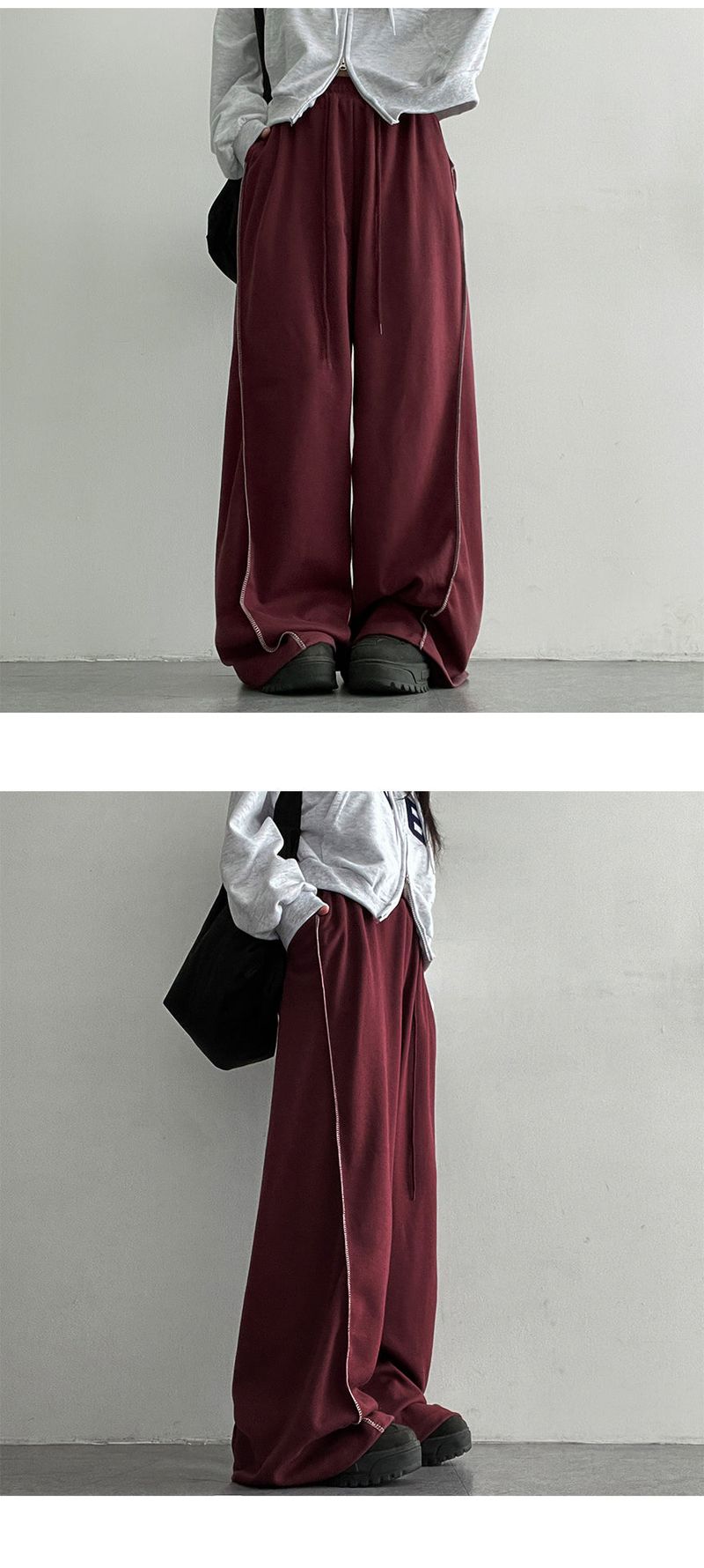 Puton Stitch Wide Sweat Pants (3 colors)