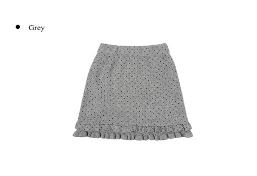 Freak Dot Frill Banding Knit Skirt