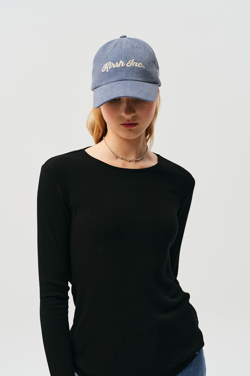 UNI WASHING DENIM LOGO CAP [BLUE]