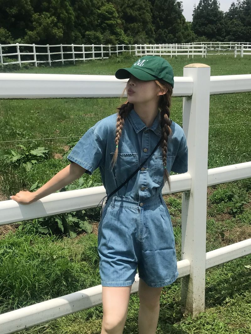 Arco iris（アルコイリス）の「Marina denim jumpsuit（Setup）」