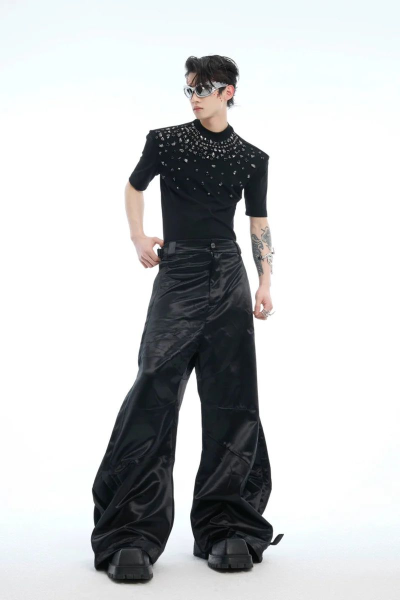 Rhinestone Fitted Stretch T-Shirt