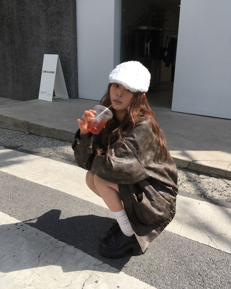 [Made] Rene leather jacket -brown