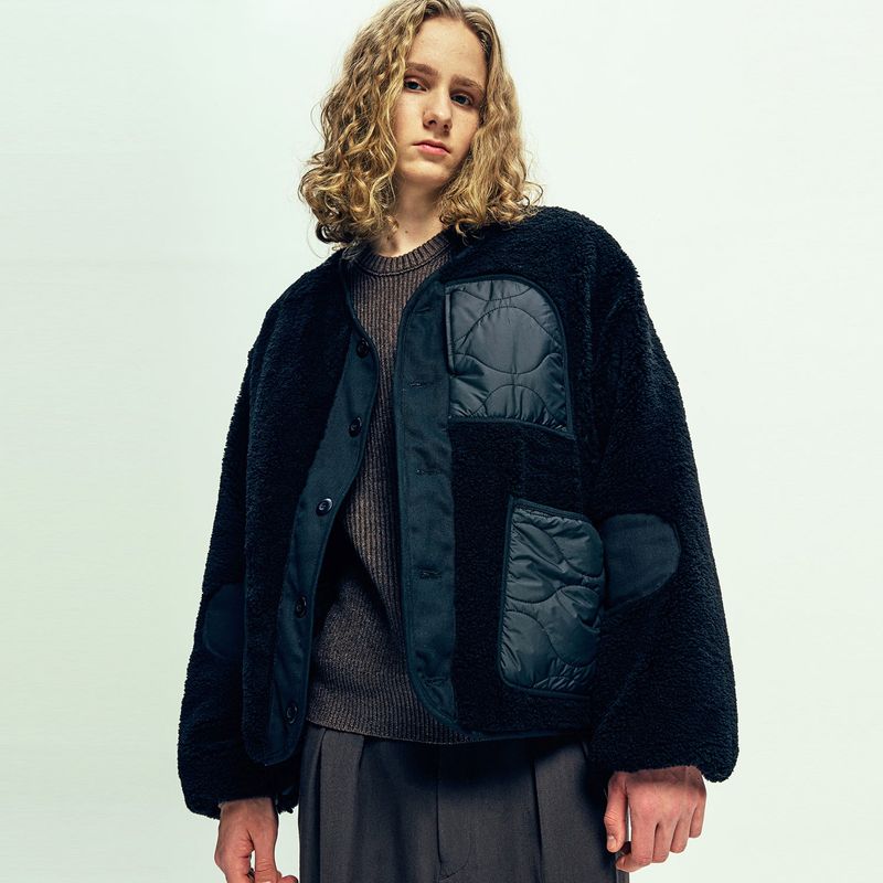 KND（ケイエンド）の「reversible quilted & fleece liner jacket black（Jackets/Outerwear）」