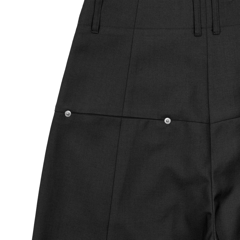 WAIST DETAIL TWO-TUCK WIDE SLACKS (BLACK)
