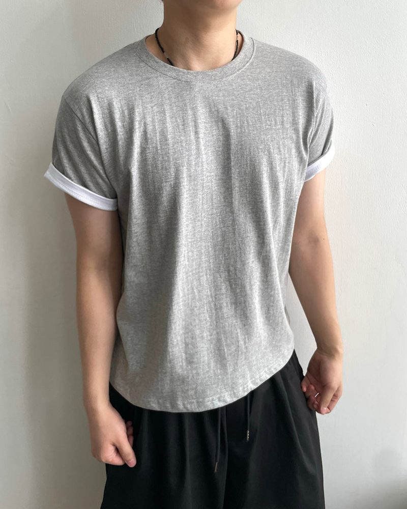 Duet Crop Roll-up Short Sleeve T