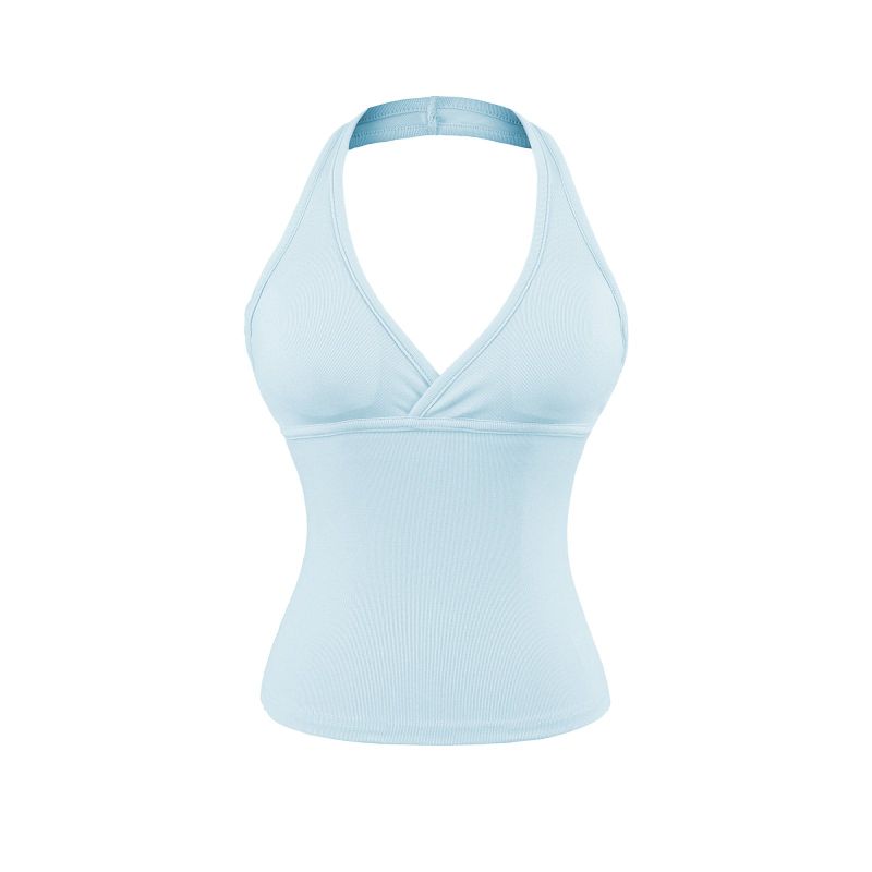 Rosie Deep V Halter Sleeveless