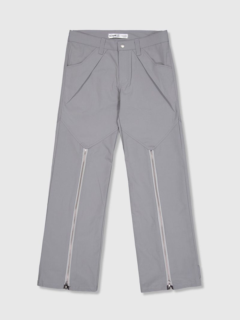 Ghost In The Shell Zip Pleat Pants (Grey & Dark Grey)