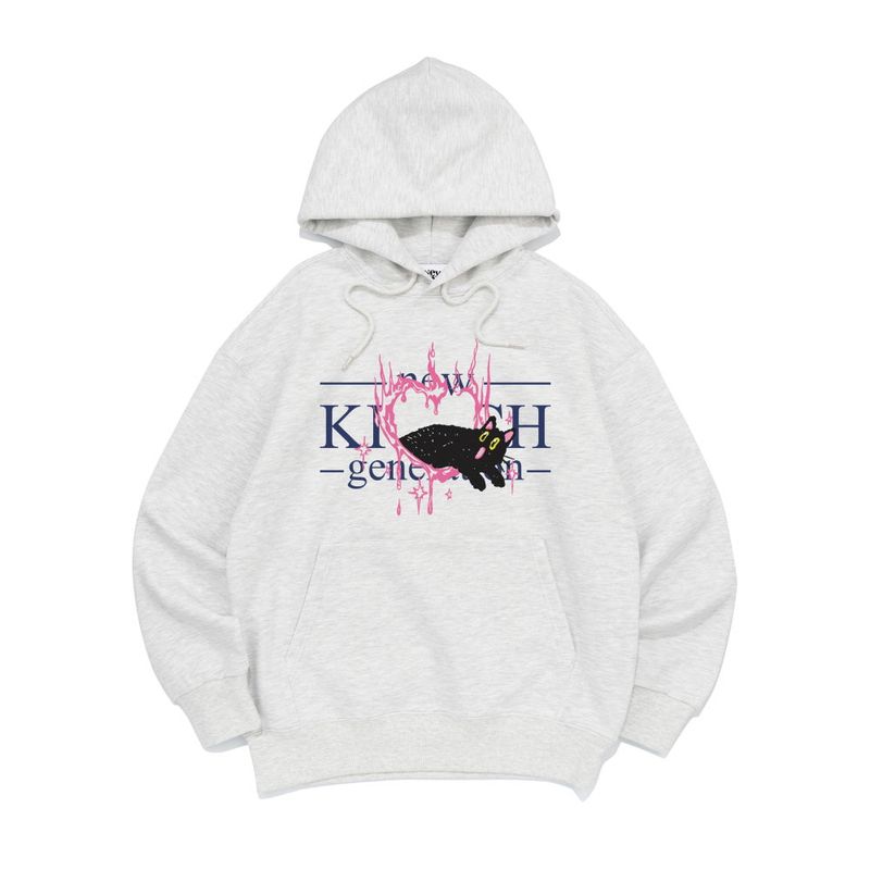 MELTING LOGO HOOD TEE-LIGHT MELANGE