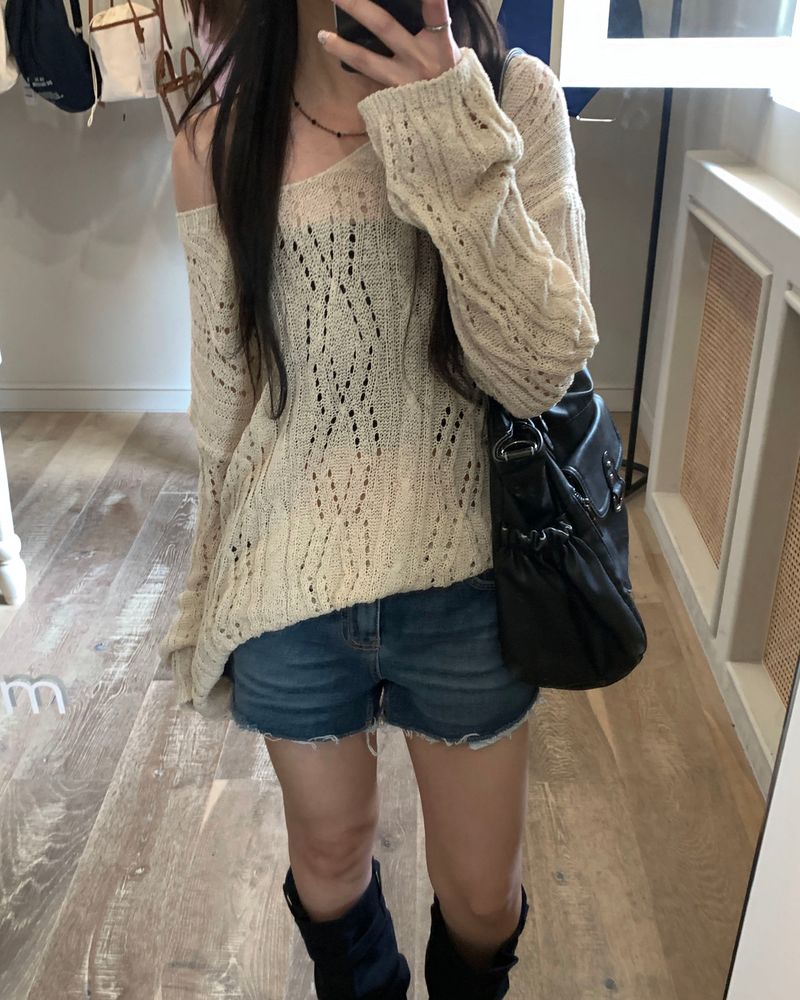 Sand denim shorts