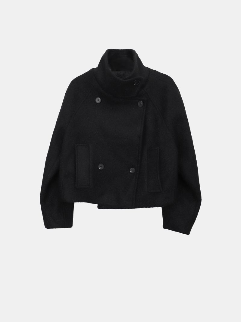 Emon Boucle Double Two-Button High-Neck quilted Short Coat
