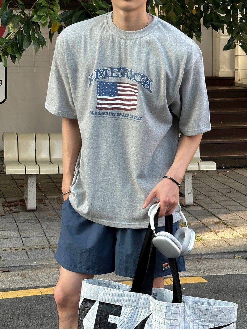 lemenne(ルメンヌ)の「LMN Rave America Printed Oversized Short Sleeve T-Shirt (3 colors)(Tops)」