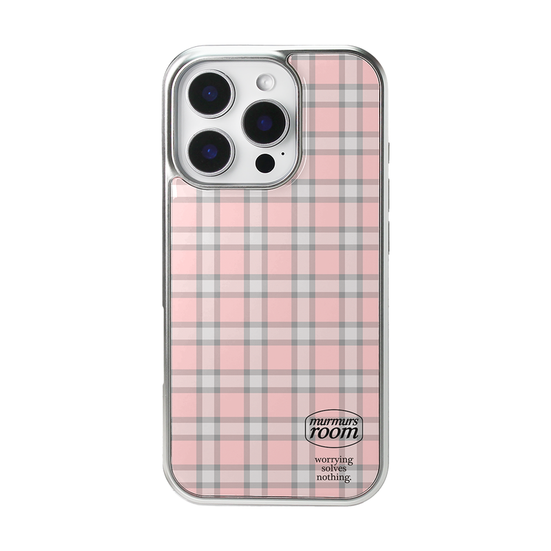 murmursroom(マーマーズルーム)の「m checkered epoxy bumper case (silver / pink)(Smartphone Accessories)」