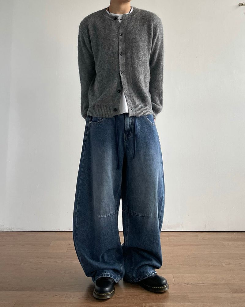 Hairy Wool crop Knit Cardigan