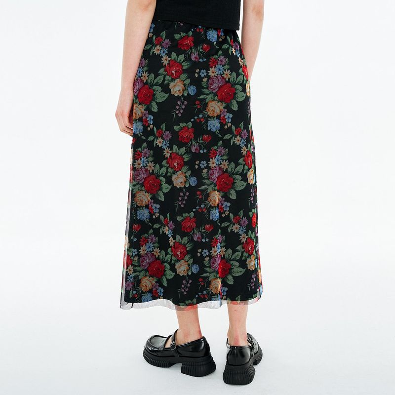 Summer Mesh Sweat Skirt [Black Rose]