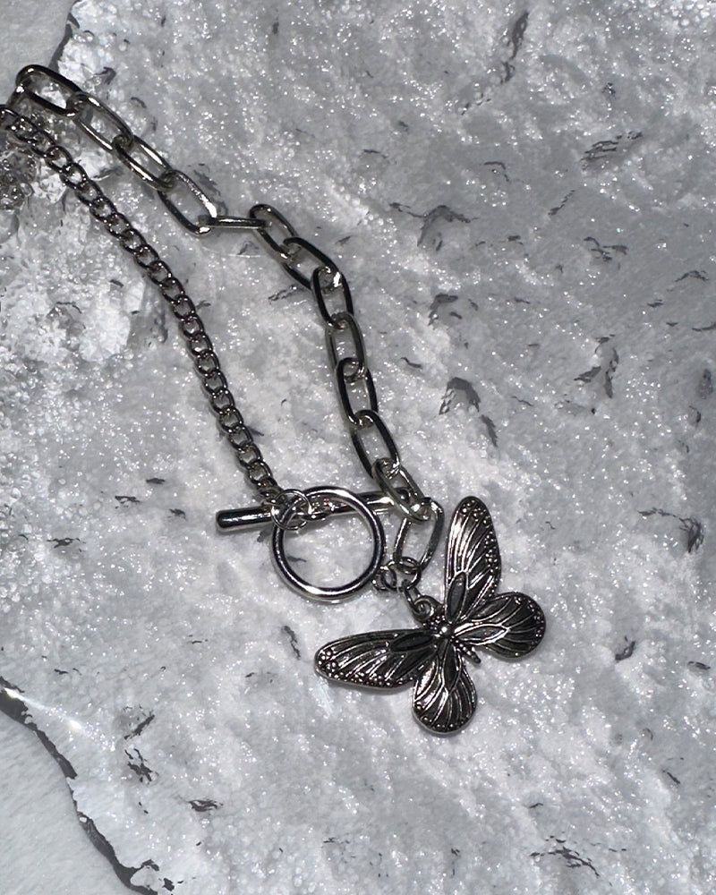 Butterfly Toggle Bar Necklace