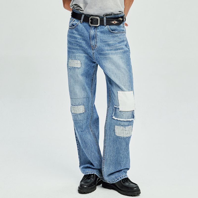 15 patchwork & distressed denim pants