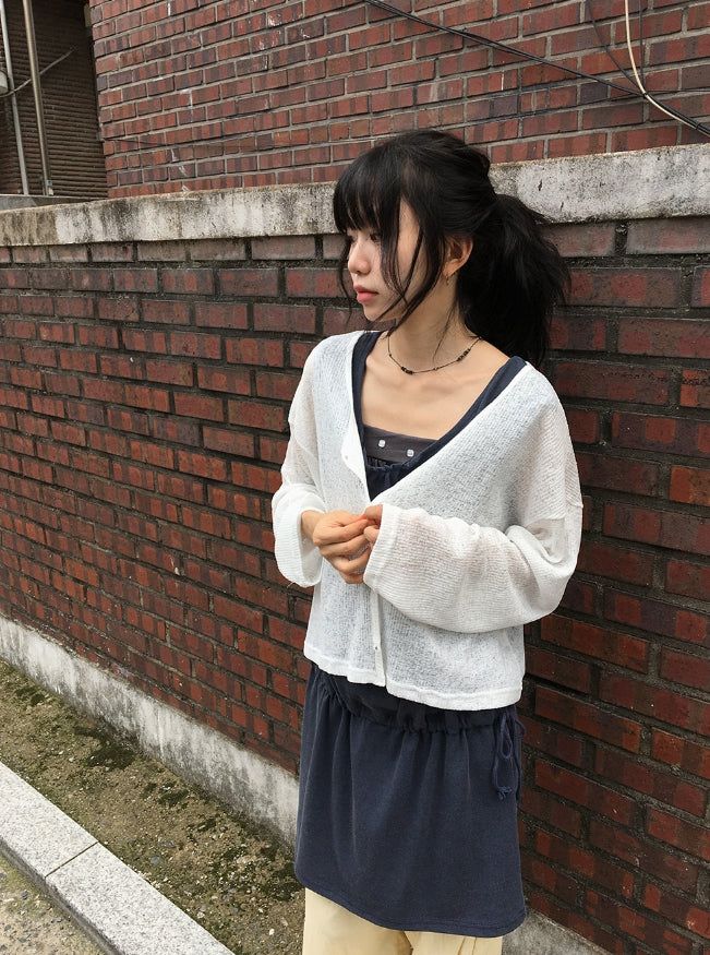 Milkpo Summer Basic Loose-Fit Cardigan
