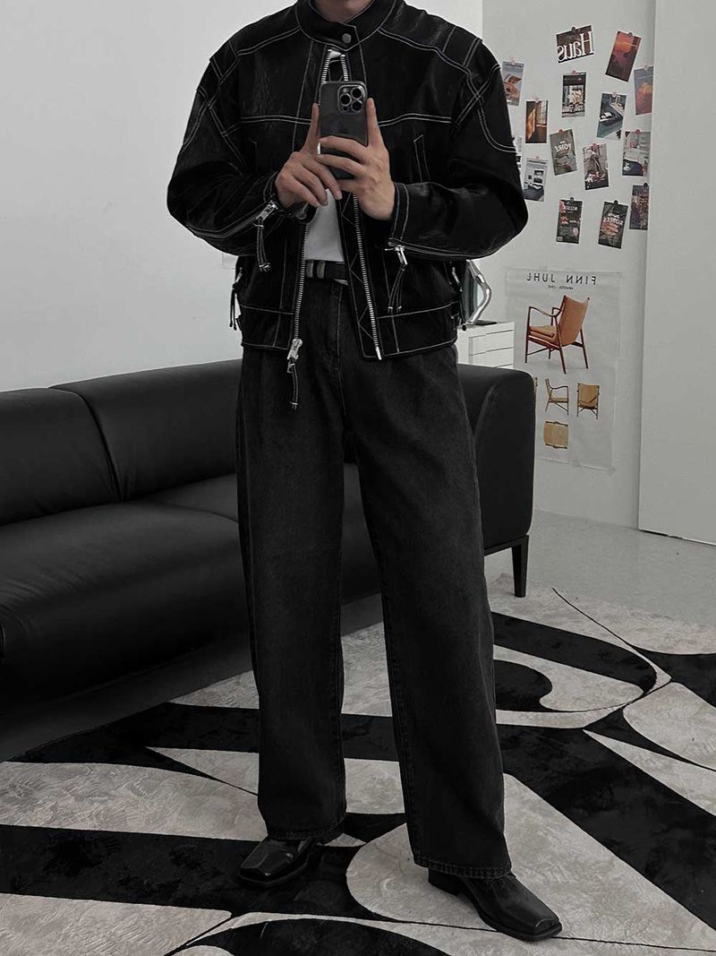 ASCLO Double Tuck Denim Pants (4color)