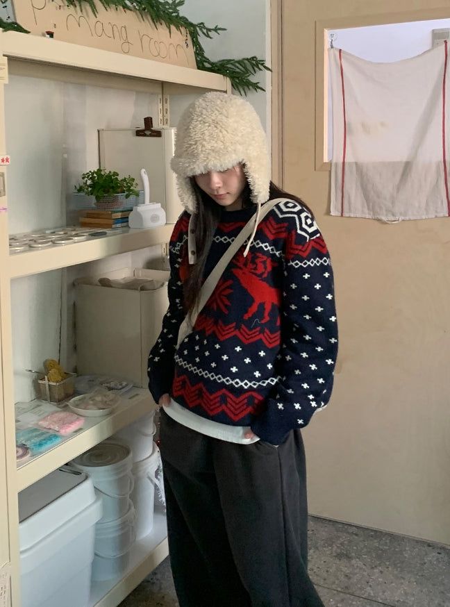 BAON（バオン）の「Hackat Round Over Nordic Knit（Tops）」