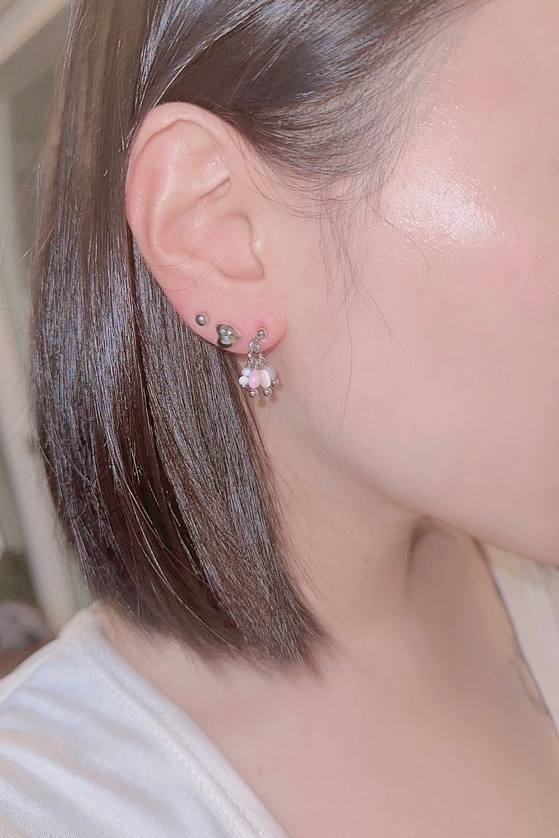 シンプルハートピアスセット(3pcs set)