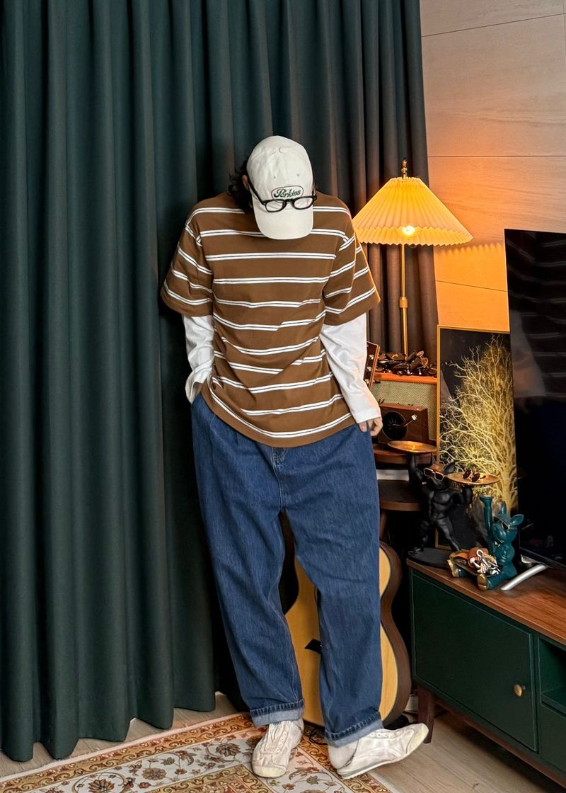 Striped Layered Long-Sleeve 2COLOR