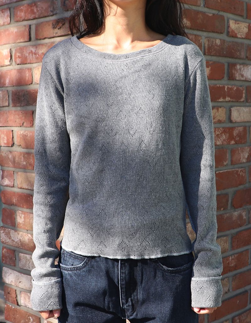 Punching Knit (GREY) WOMENS