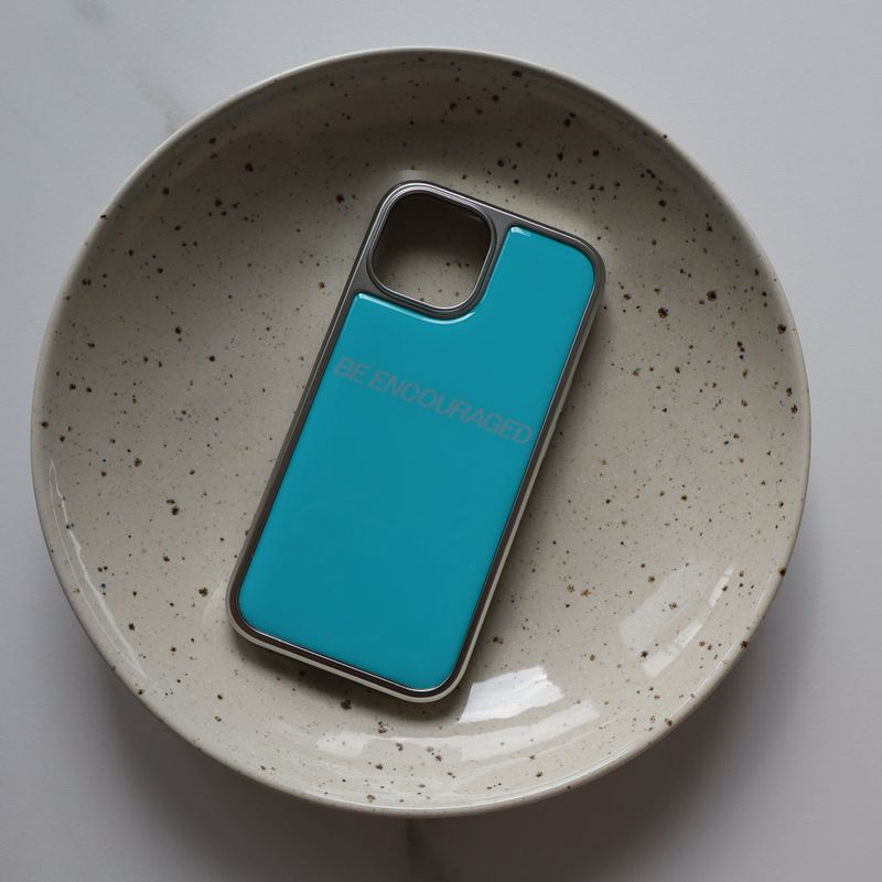 [MADE] BE ENCOURAGED SILVER EPOXY PHONE CASE