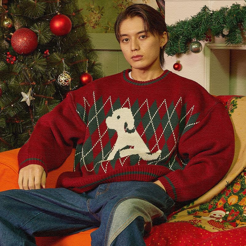 WaiKei（ワイケイ）の「Puppy argyle knit（Tops）」