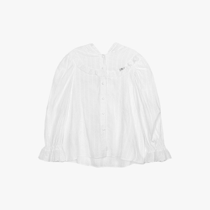 PINK PINEAPPLE（ピンクパイナップル）の「PETITE FRILL HOODIE BLOUSE（Tops）」