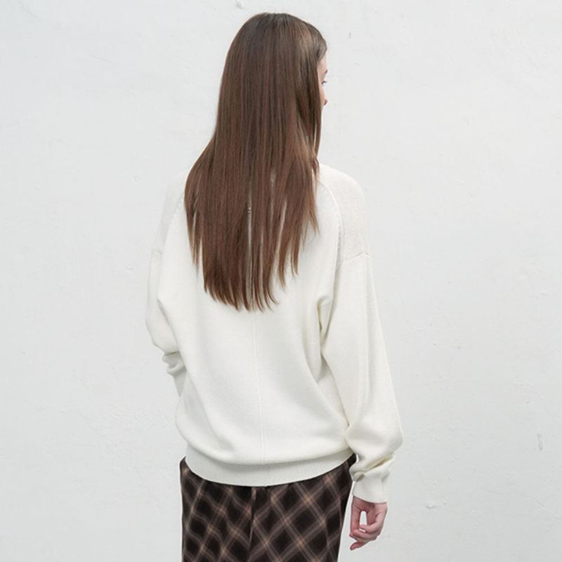 レイヤードVネックニットプルオーバー [IVORY]