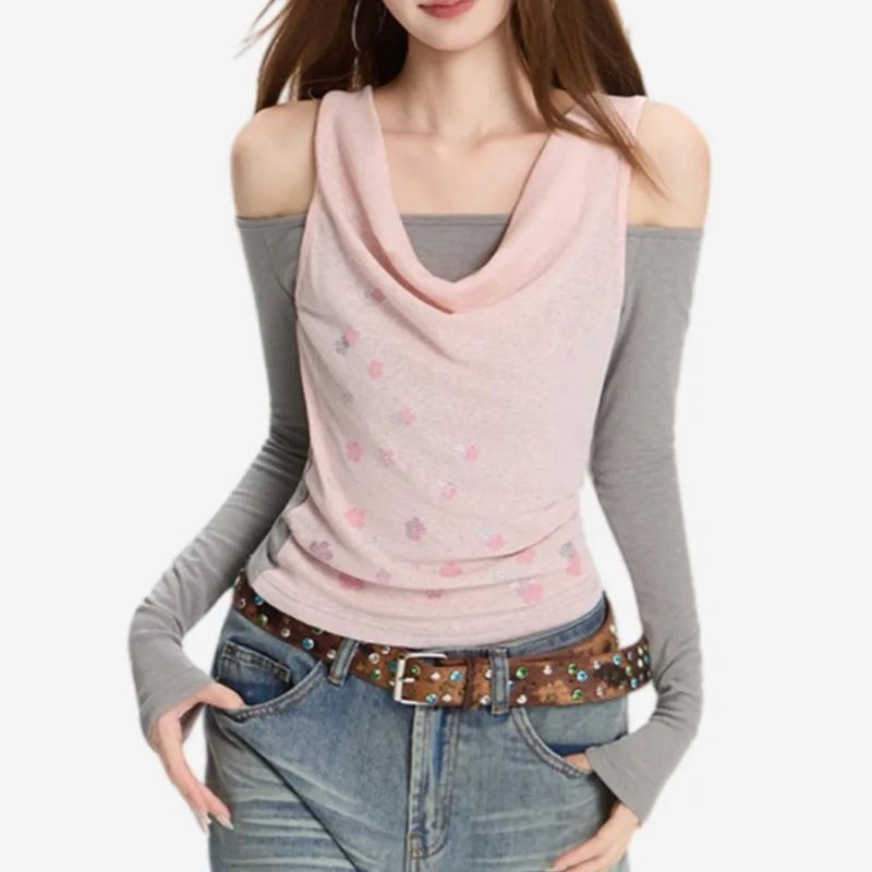 La mode MAQI（ラ モード マキ）の「Sweet Polka Dot Layered Asymmetric Top（Tops）」